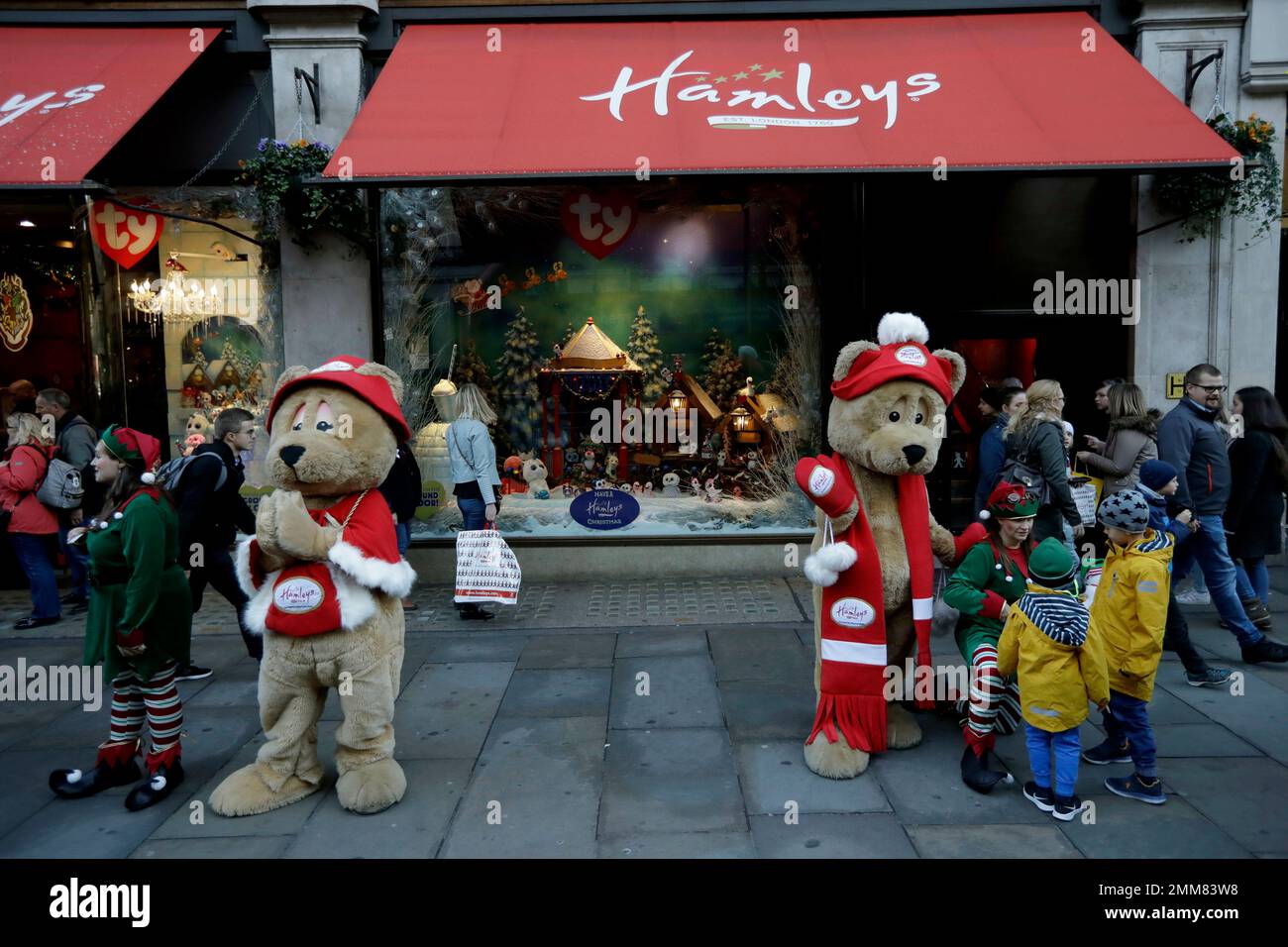 Hattie, left, and Hamley the resident bears of the Hamleys toy store