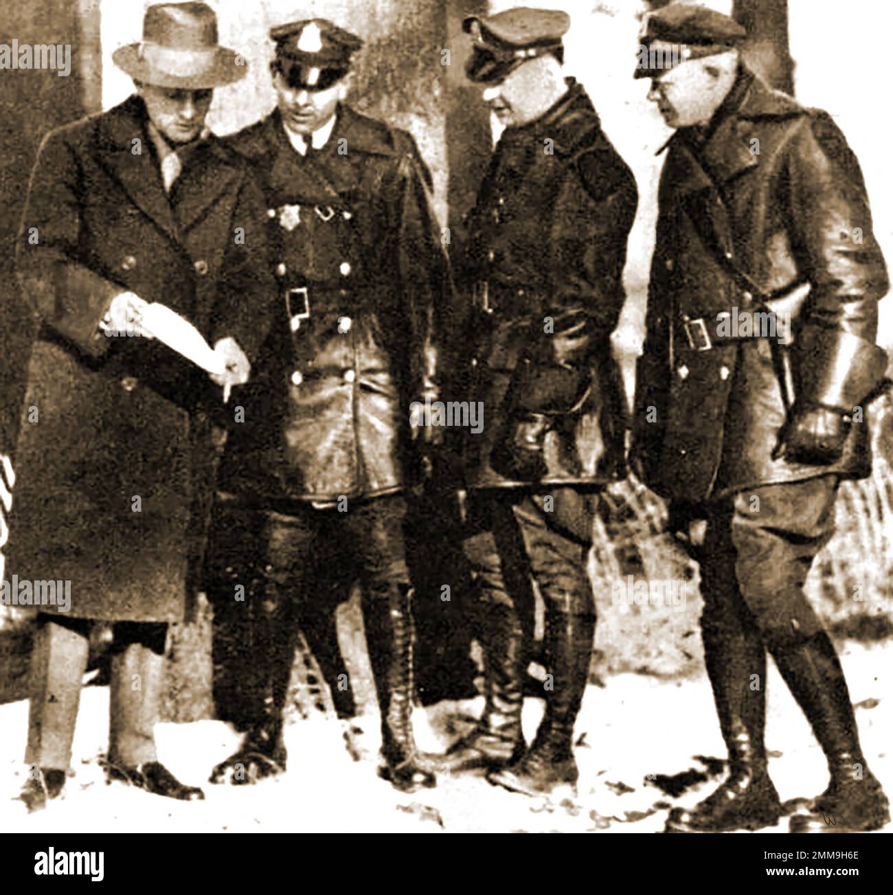 1920er alte Fotos der Bundespolizei Massachusetts (USA) in Winteruniform Stockfoto