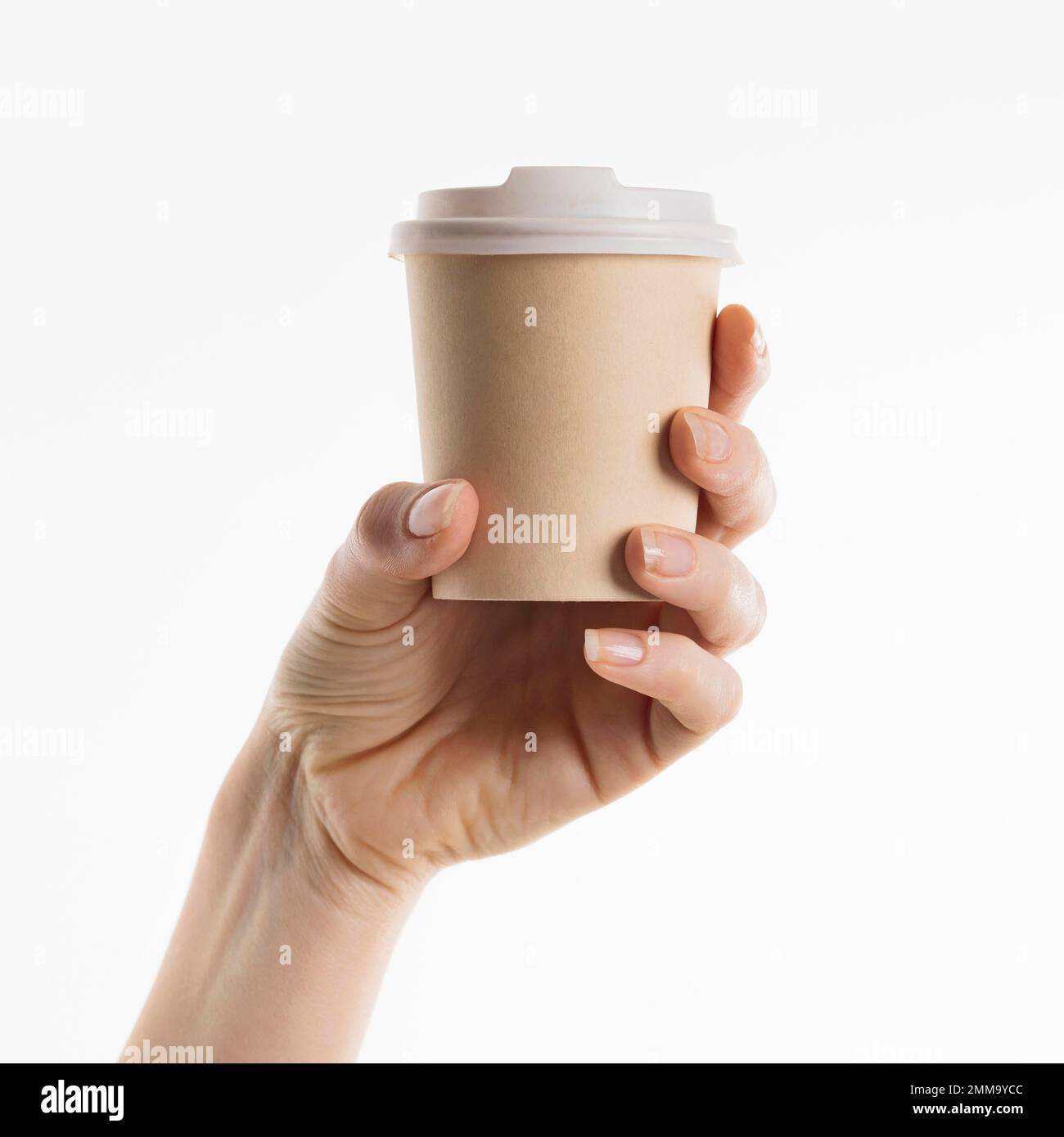Handgehaltene Kaffeetasse. Schönes Foto Stockfoto