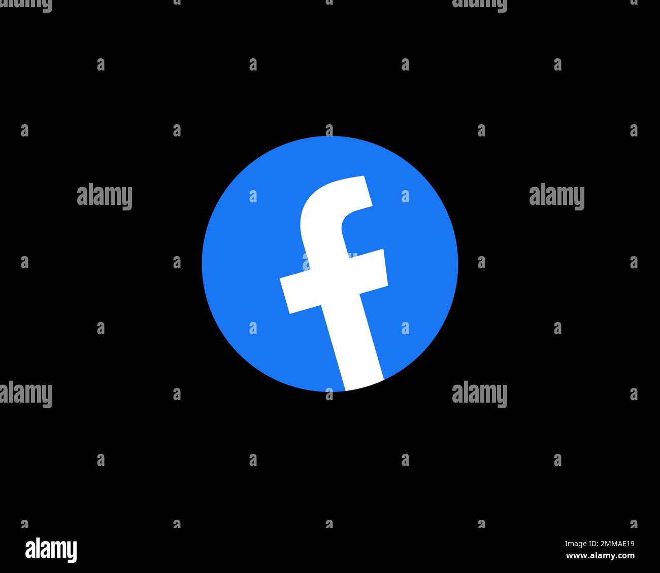 Facebook, gedreht, schwarzer Hintergrund, Logo, Markenname Stockfoto