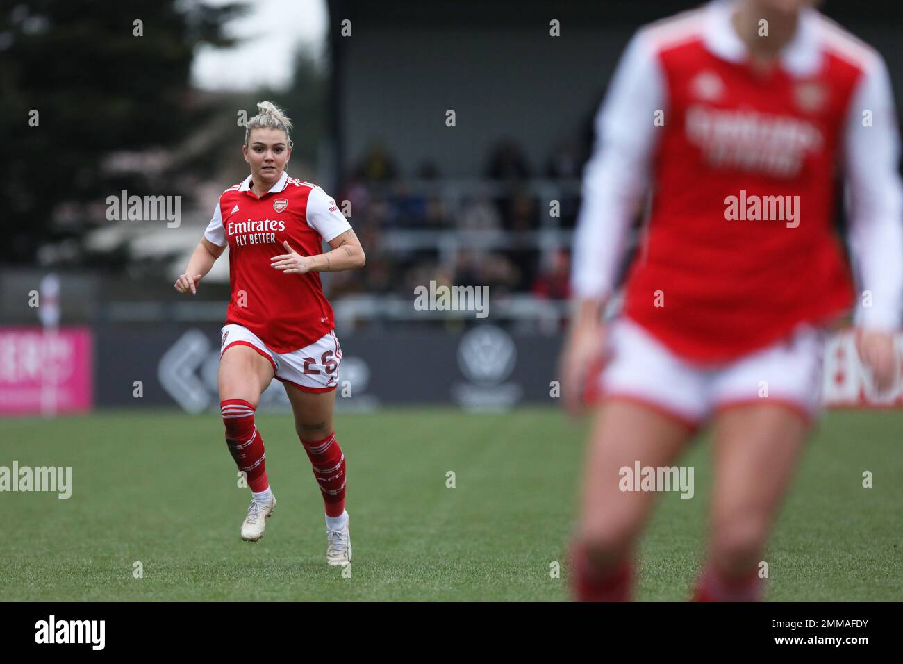 Borehamwood, Großbritannien. 29. Januar 2023. Laura Wienroither von Arsenal Women beim Women's FA Cup 4. Round Match zwischen Arsenal Women und Leeds Utd Women am 29. Januar 2023 in Meadow Park, Borehamwood, England. Foto: Joshua Smith. Nur redaktionelle Verwendung, Lizenz für kommerzielle Verwendung erforderlich. Keine Verwendung bei Wetten, Spielen oder Veröffentlichungen von Clubs/Ligen/Spielern. Kredit: UK Sports Pics Ltd/Alamy Live News Stockfoto