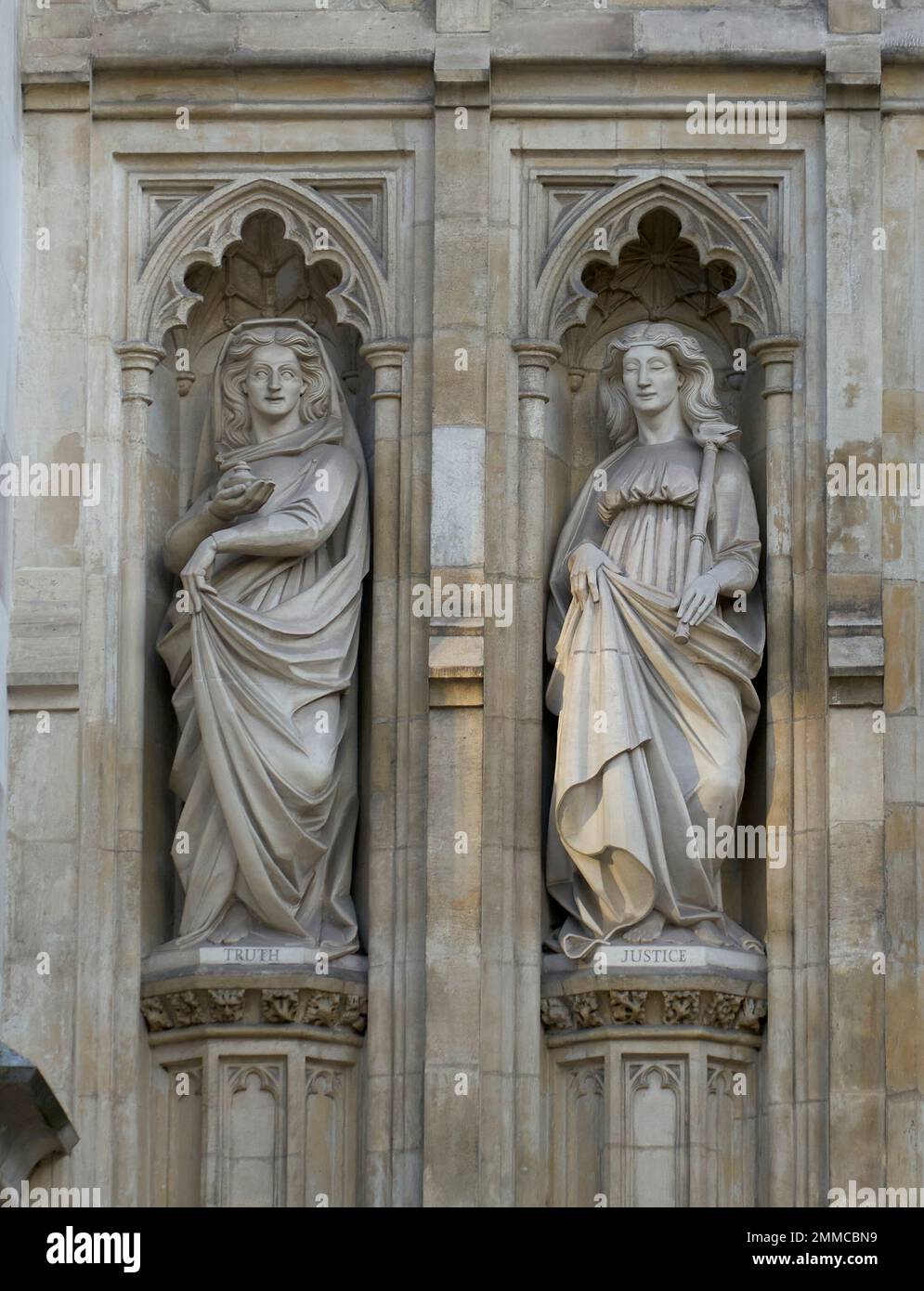 Statuen vor der westminster Abbey Stockfoto