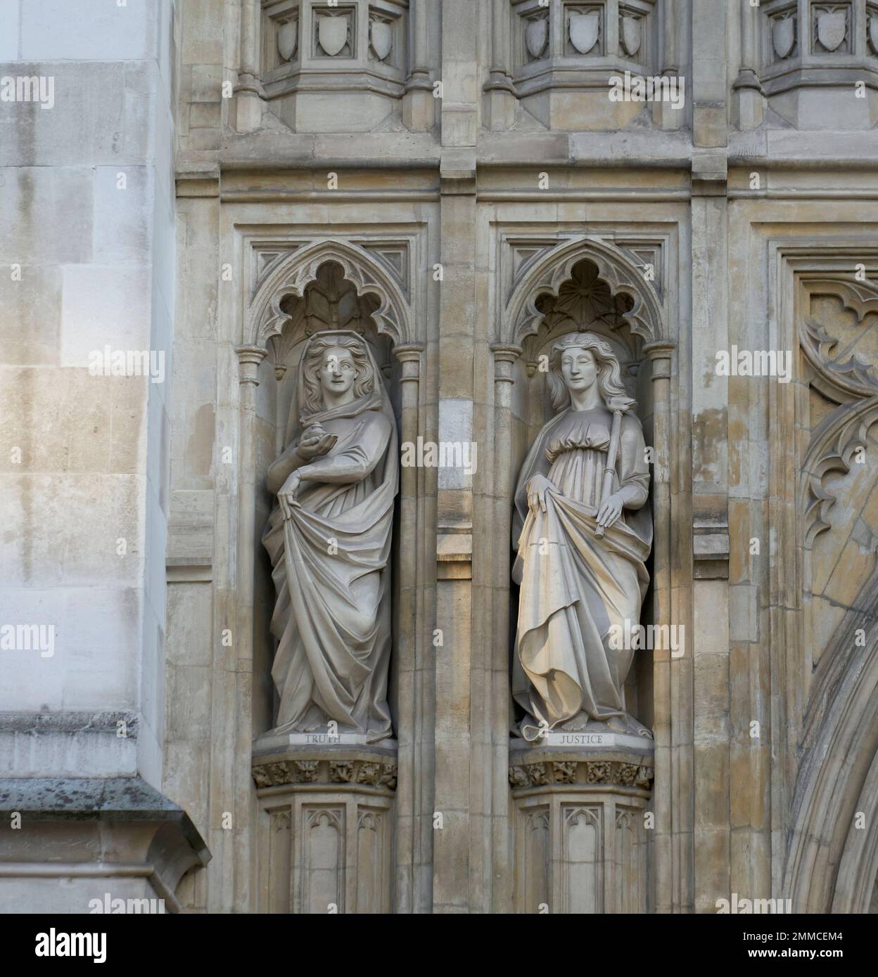 Statuen vor der westminster Abbey Stockfoto