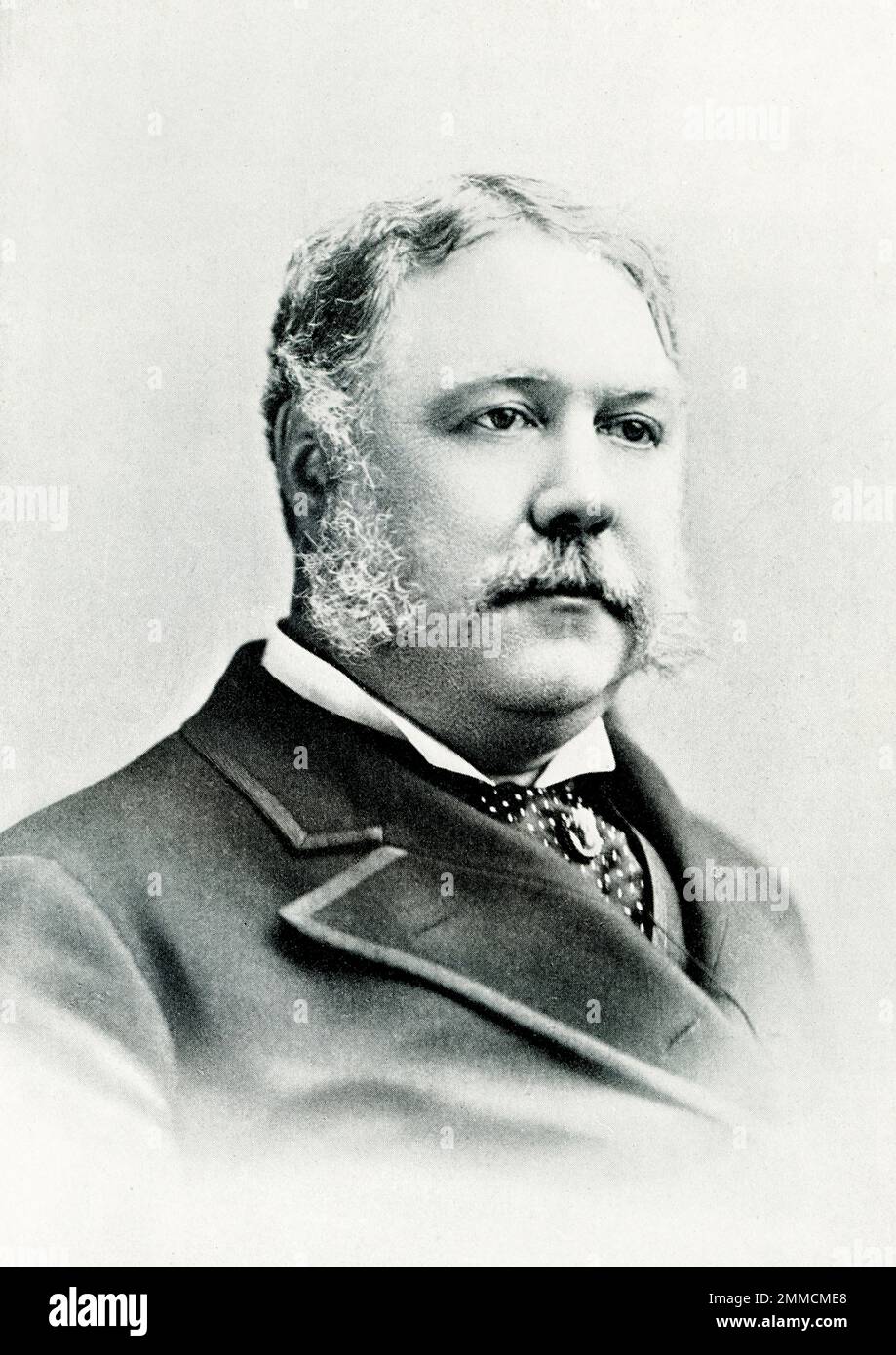 Chester Alan Arthur (1830-1886) wurde zum 21. Präsidenten der Vereinigten Staaten gewählt und diente von 1881-1885. Nach Garfields Ermordung ist er dem Präsidenten gefolgt. Arthur hatte eine ehrliche, effiziente, würdevolle Verwaltung. Stockfoto