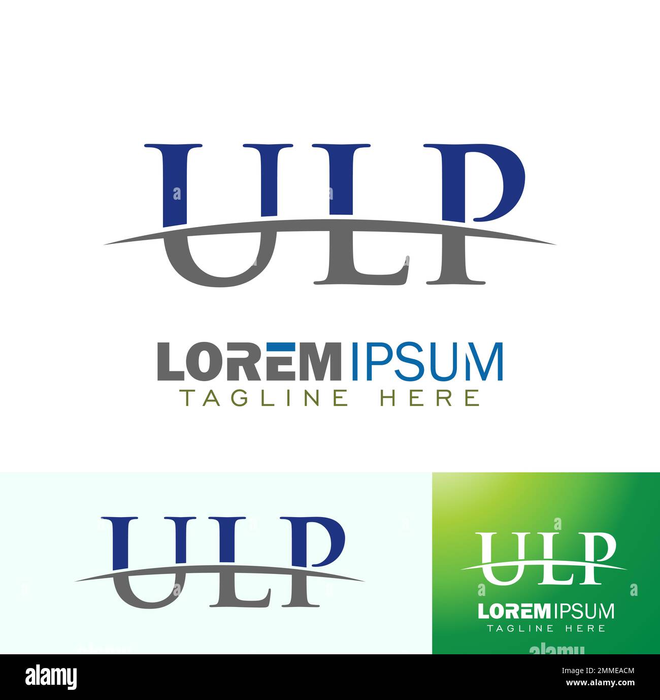 Eine Vektordarstellung des anfänglichen Logozeichens für das ULP-Monogramm Stock Vektor