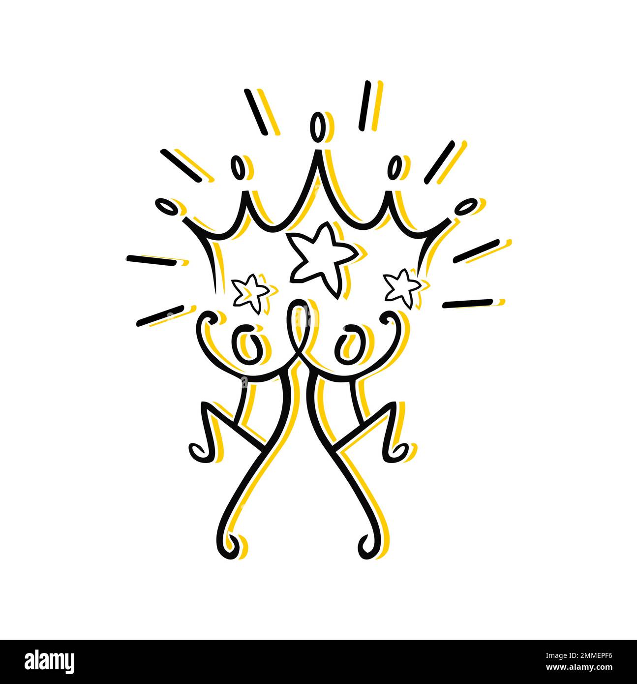 Illustration, Cartoon, Stickman, Krone, Figur, Mann, zeichnen, Vektor, Stick, Konzept, König, Kunst, Grafik, Hand, Metapher, königlich, Charakter, Humor, Schwindel Stock Vektor