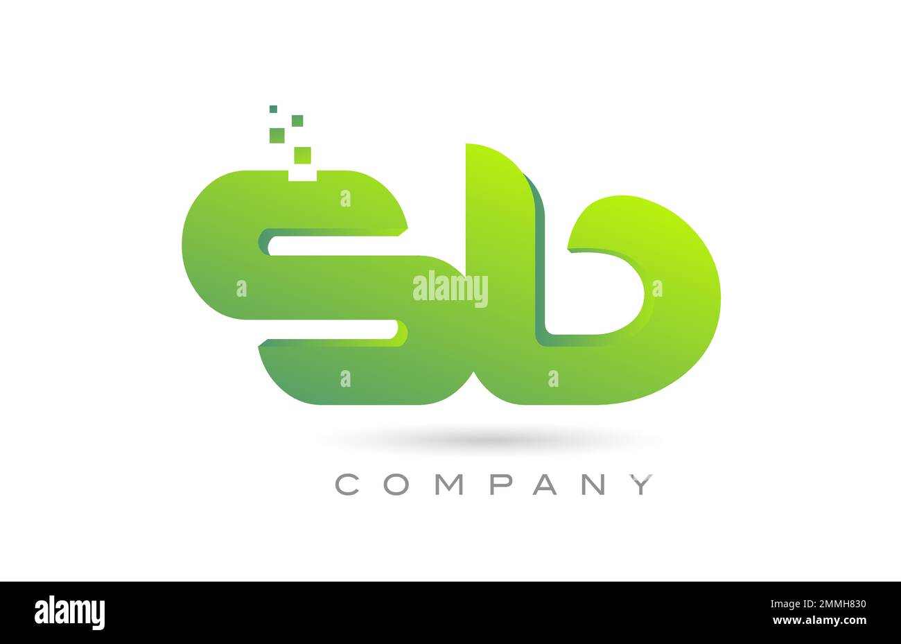 Kombiniertes Design mit Punktmuster und grünem Logo im Buchstabendesign von SB. Kreative Vorlage für Unternehmen und Unternehmen Stock Vektor