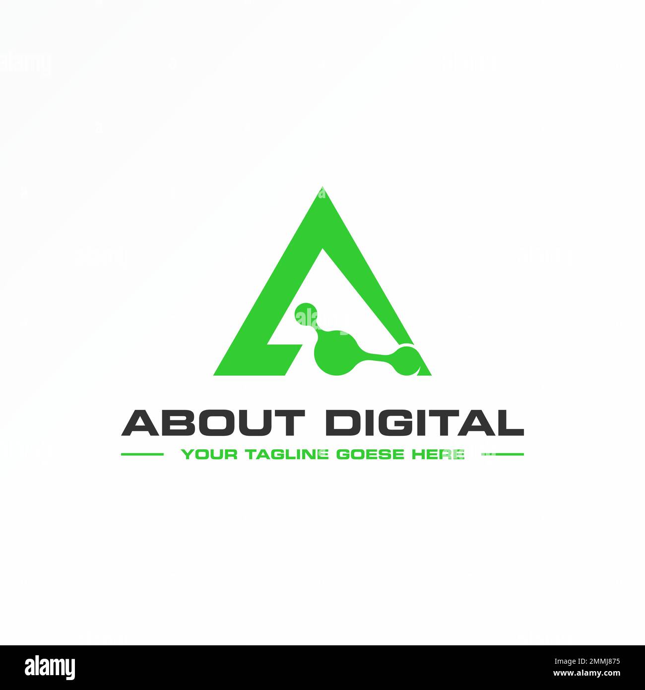 Buchstabe oder Wort Eine Schriftart wie dreieckig mit digitalem Bildgrafik Symbol Logo Design abstraktes Konzept Vektorakzentechnologie oder Initial Stock Vektor