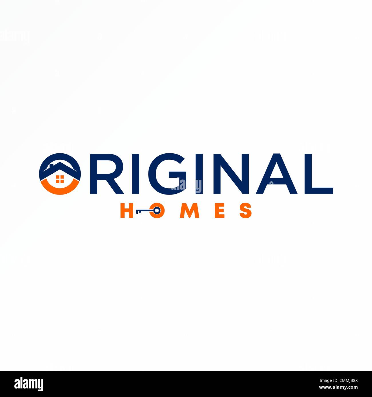 Original mit Schriftart O und Dachhaus Grafik Symbol Logo Design abstraktes Konzept Vektormaterial bezogen auf Grundstück oder Initialen Stock Vektor
