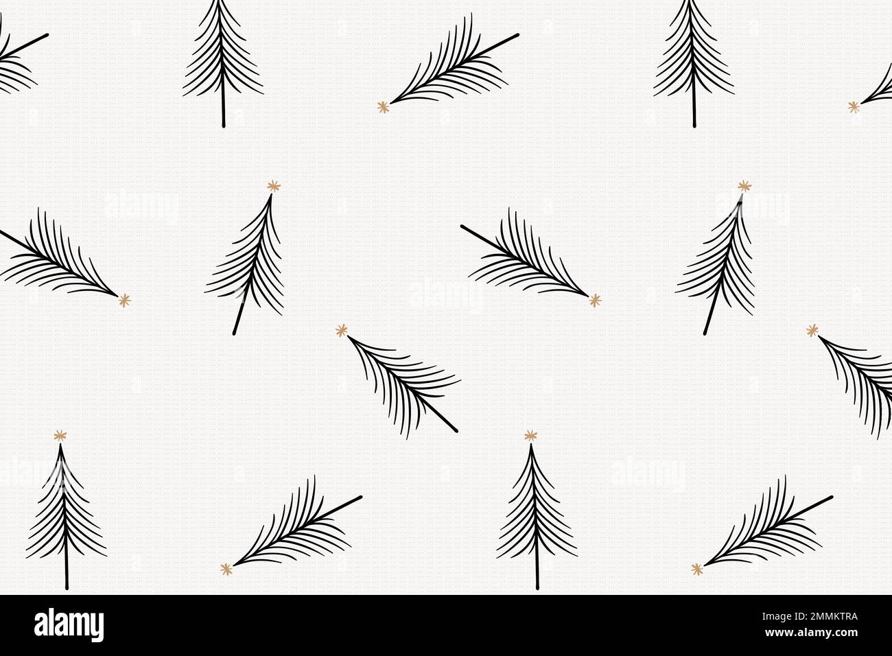 Einfache Weihnachten Hintergrund, schwarze Bäume Muster, niedliche Doodle Design-Vektor Stock Vektor