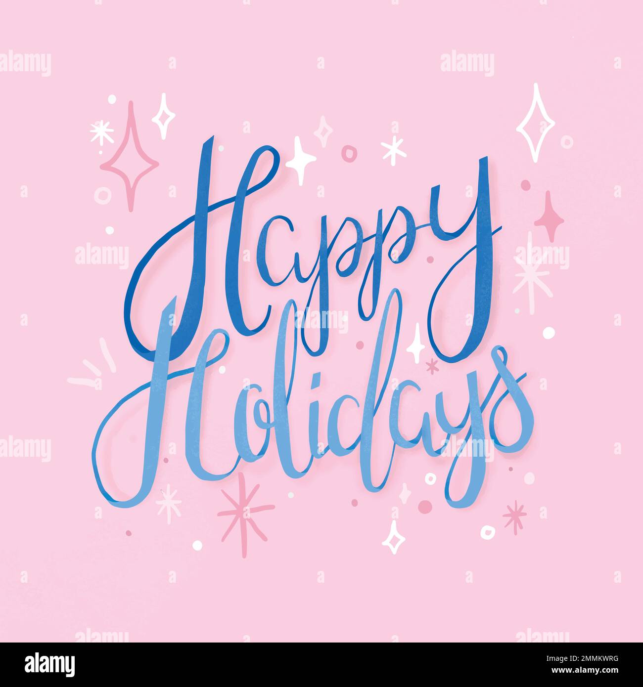 Fröhliche Feiertage Typografie, niedliche & festliche Grußformel Stock Vektor