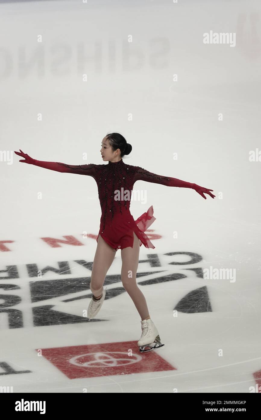 San Jose, Kalifornien, USA. 27. Januar 2023. Josephine Lee tritt im WomenÕs-Finale beim Toyota US Figure Skating Championship Credit 2023 auf: Motofoto/Alamy Live News Stockfoto