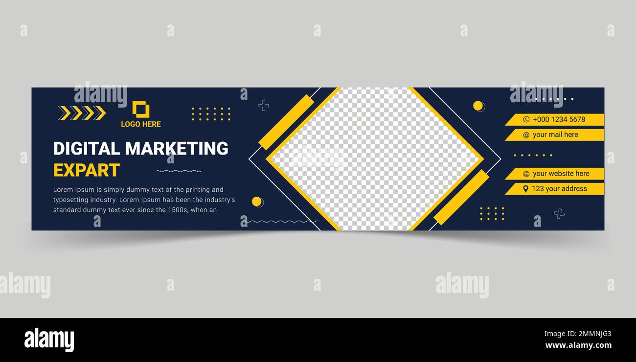 Webbanner- oder Social-Media-Cover-Fotovorlage. Social-Media-Deckblatt-Design. Unternehmens-Webbanner Stock Vektor