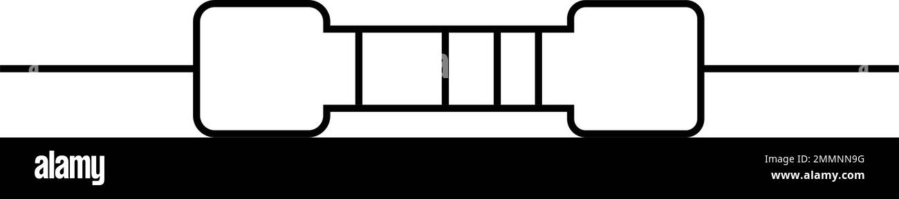 Vektorsymbol für elektrischen Widerstand. Ausgefülltes Flachzeichen für mobiles Konzept und Webdesign. Symbol für Glyphe des Widerstandselements. Symbol, Logo-Abbildung. V Stock Vektor