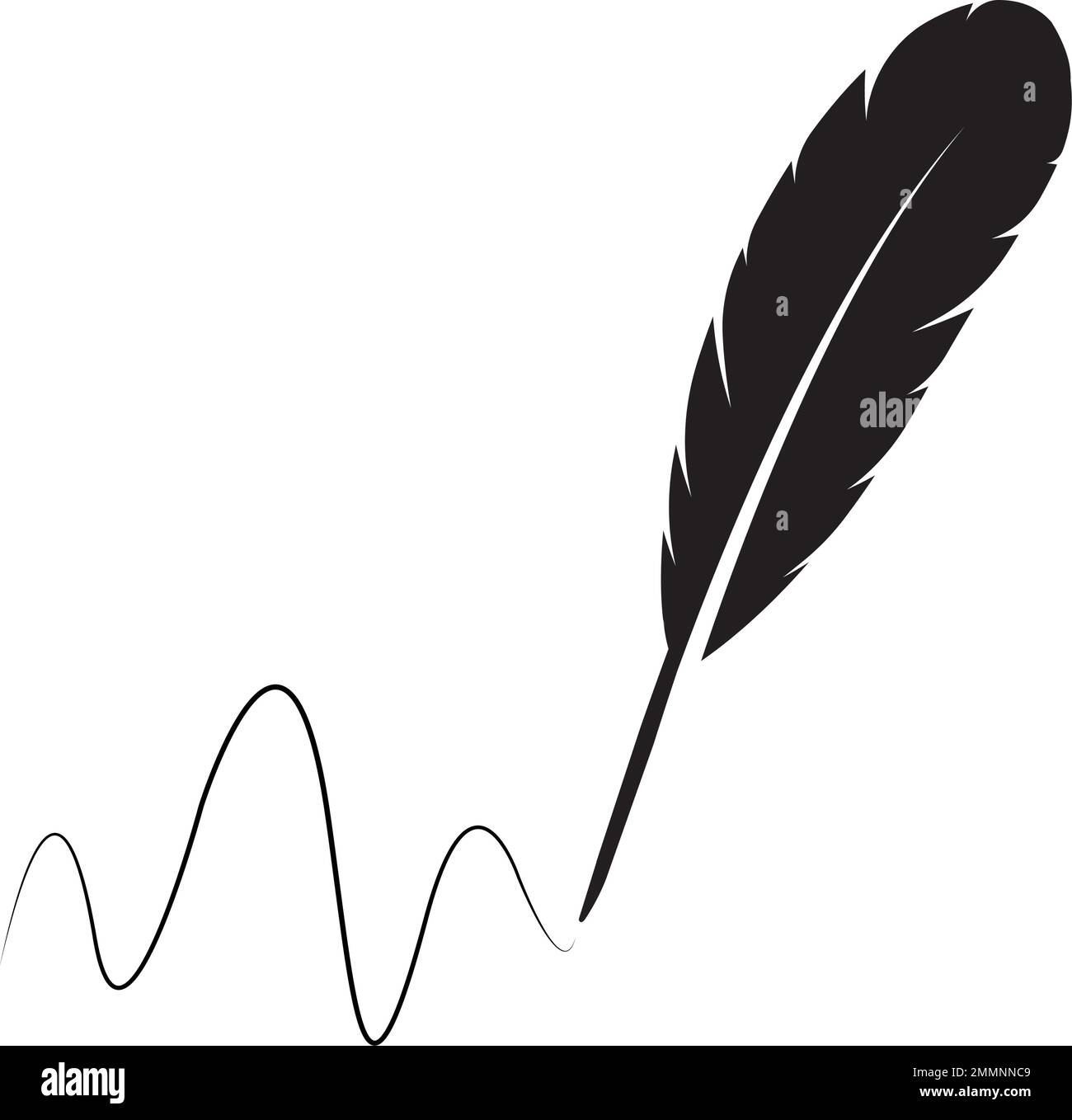 Federstiftsymbol, klassische Illustration für Schreibwaren. Stock Vektor