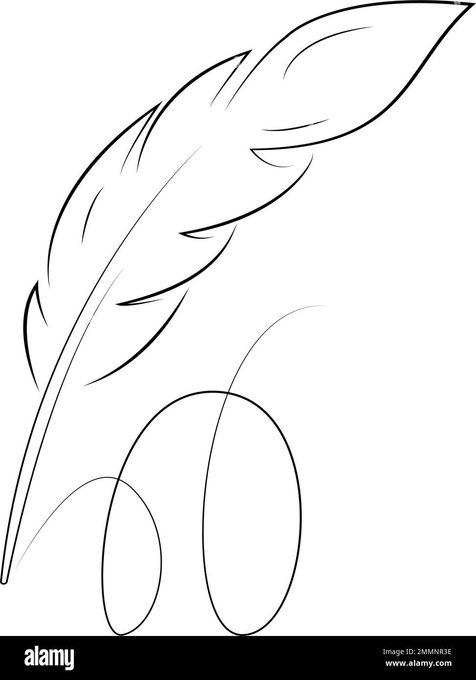 Federstiftsymbol, klassische Illustration für Schreibwaren. Stock Vektor