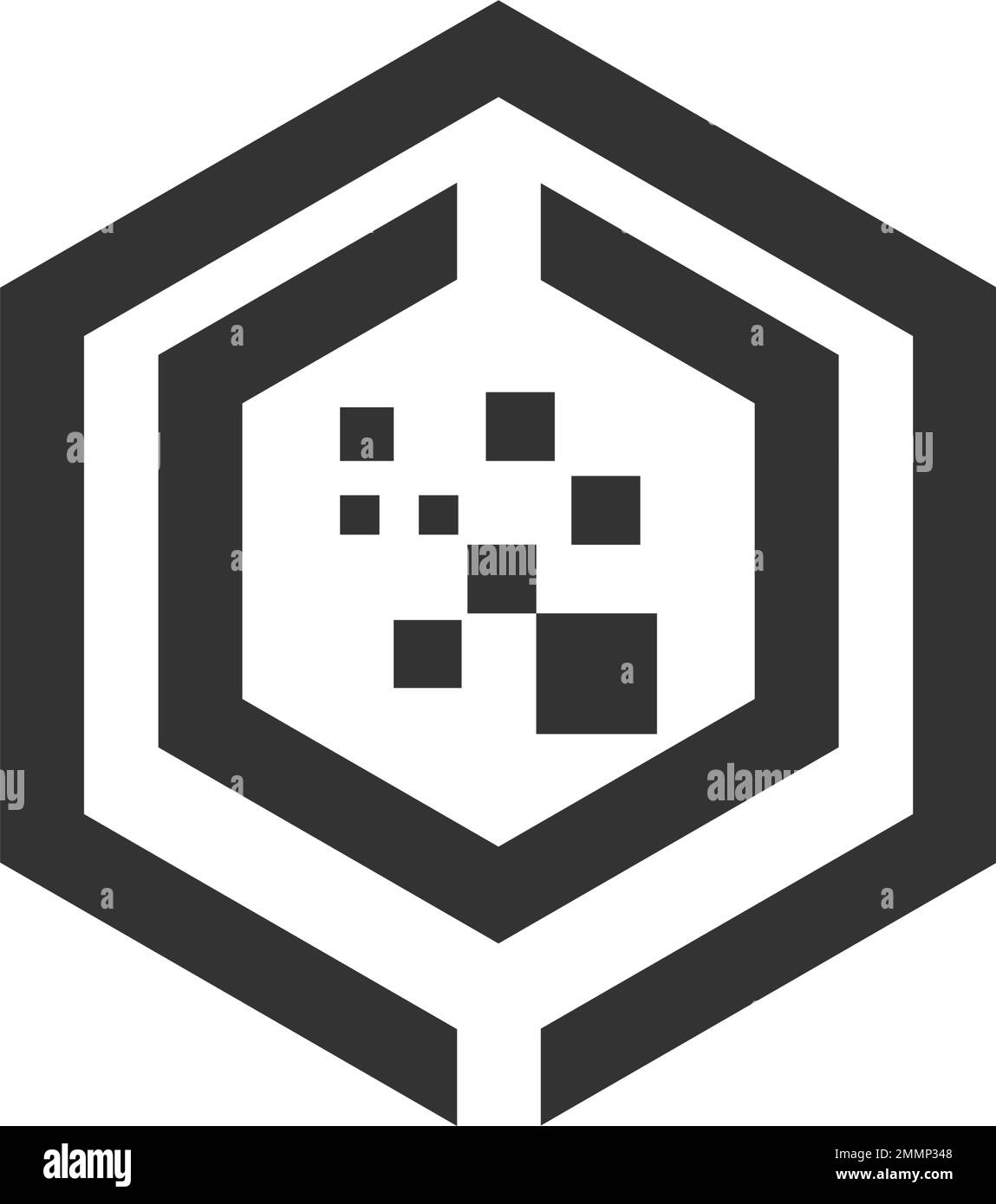 Digitales Logo für Bildungseinrichtungen und Technologieunternehmen Stock Vektor