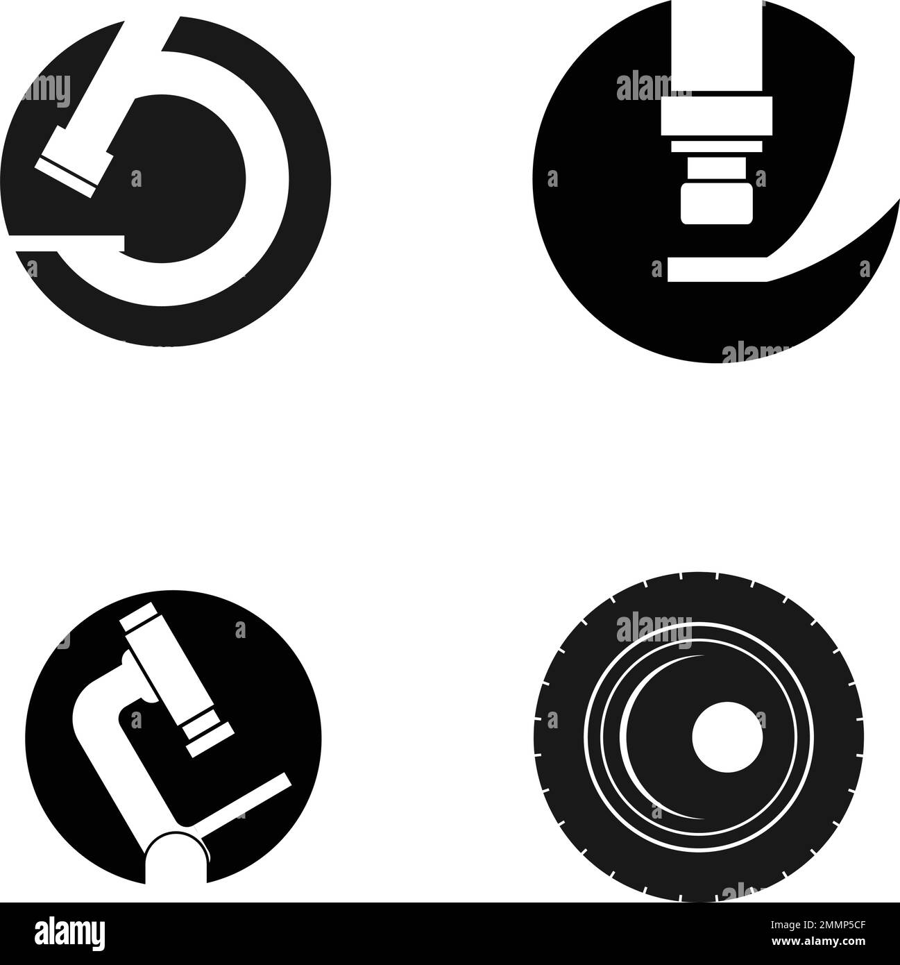 Mikroskop-Logo-Vektor-Vorlage Stock Vektor