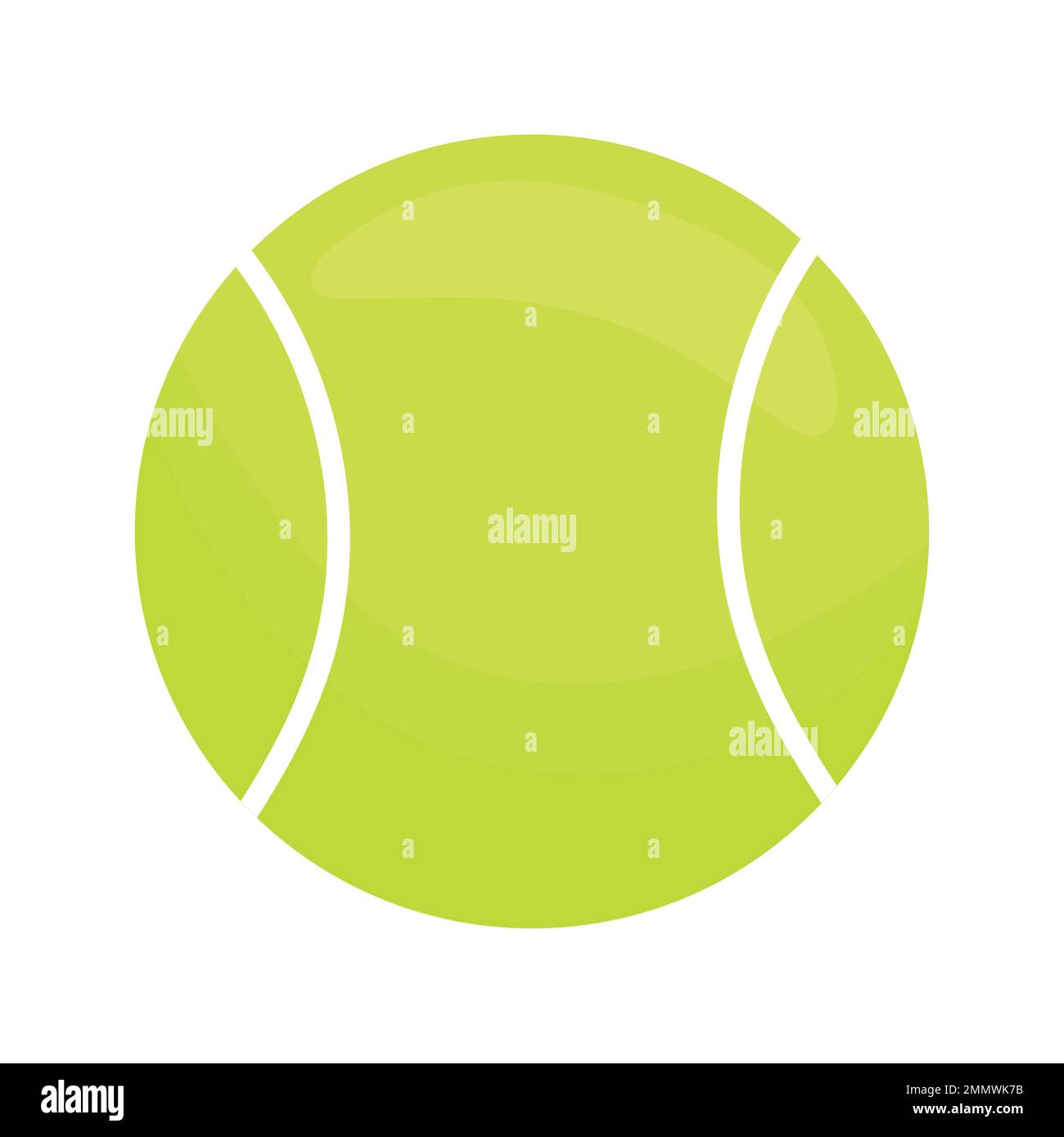 Tennis Green Ball Flachdesign Illustration isoliert. Tennisturniersymbol für sportliche Freizeitaktivitäten. Stock Vektor