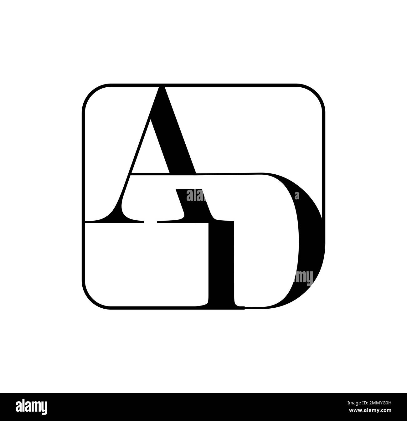 Vektordarstellung isoliert auf weißem Hintergrund von Monogramm Logo Vektoranfangsbuchstaben AD Stock Vektor