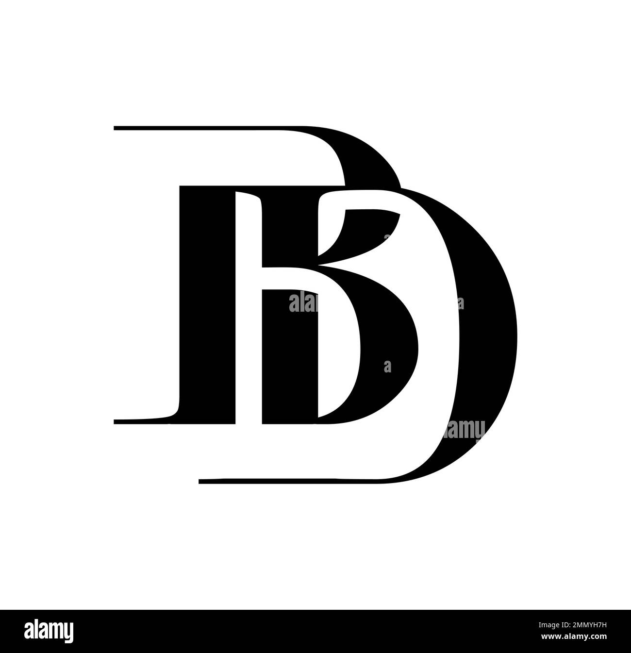 Vektordarstellung isoliert auf weißem Hintergrund von Monogramm-Logo Vektorangabe BD Stock Vektor