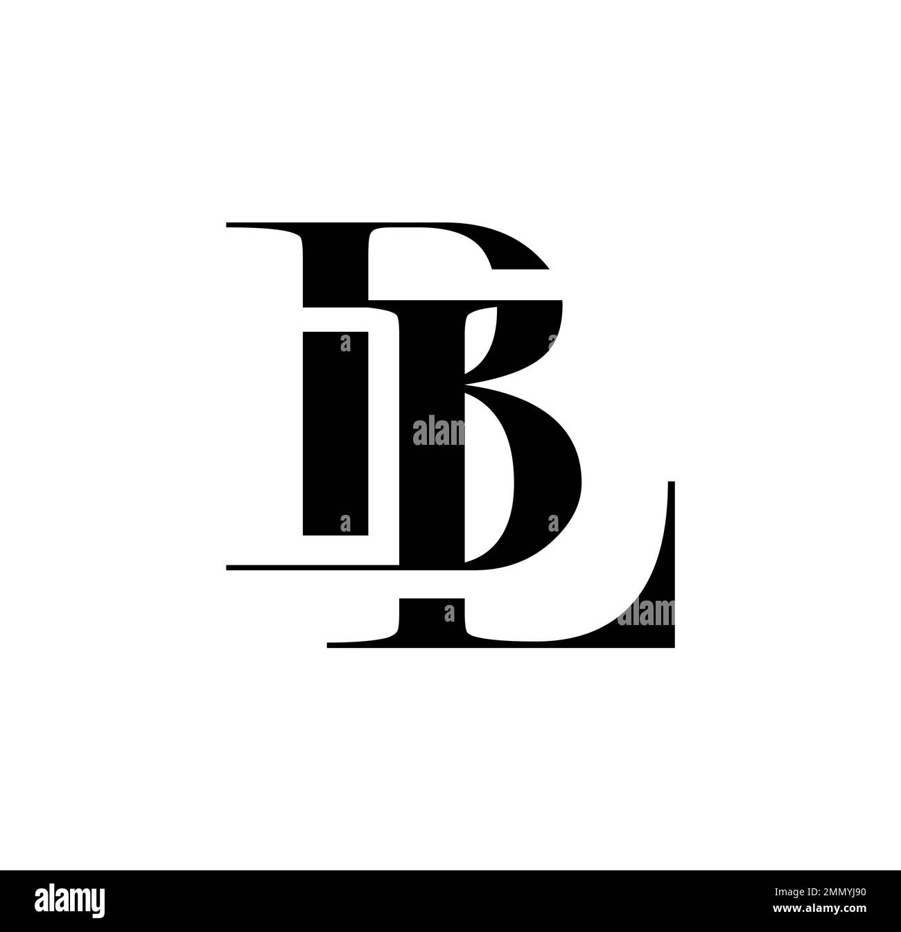 Vektordarstellung isoliert auf weißem Hintergrund von Monogramm-Logo Vektor-Anfangsbuchstaben BL Stock Vektor