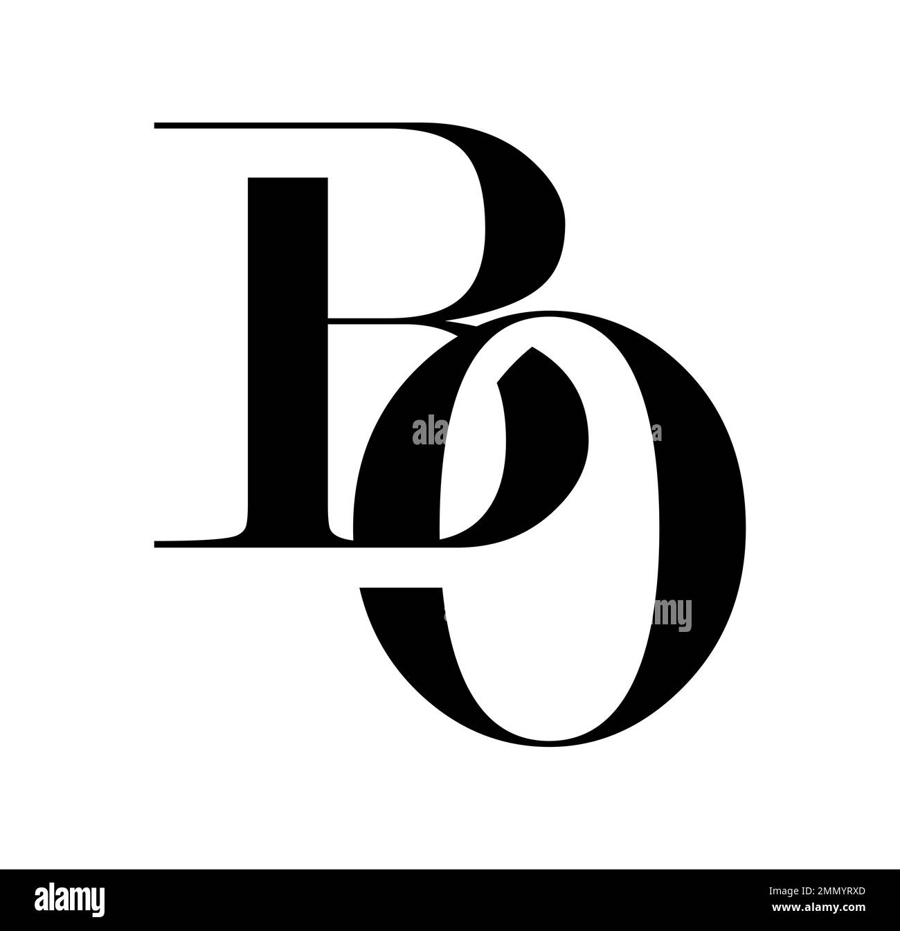 Vektordarstellung isoliert auf weißem Hintergrund von Monogramm Logo Vektor Anfangsbuchstaben BO Stock Vektor
