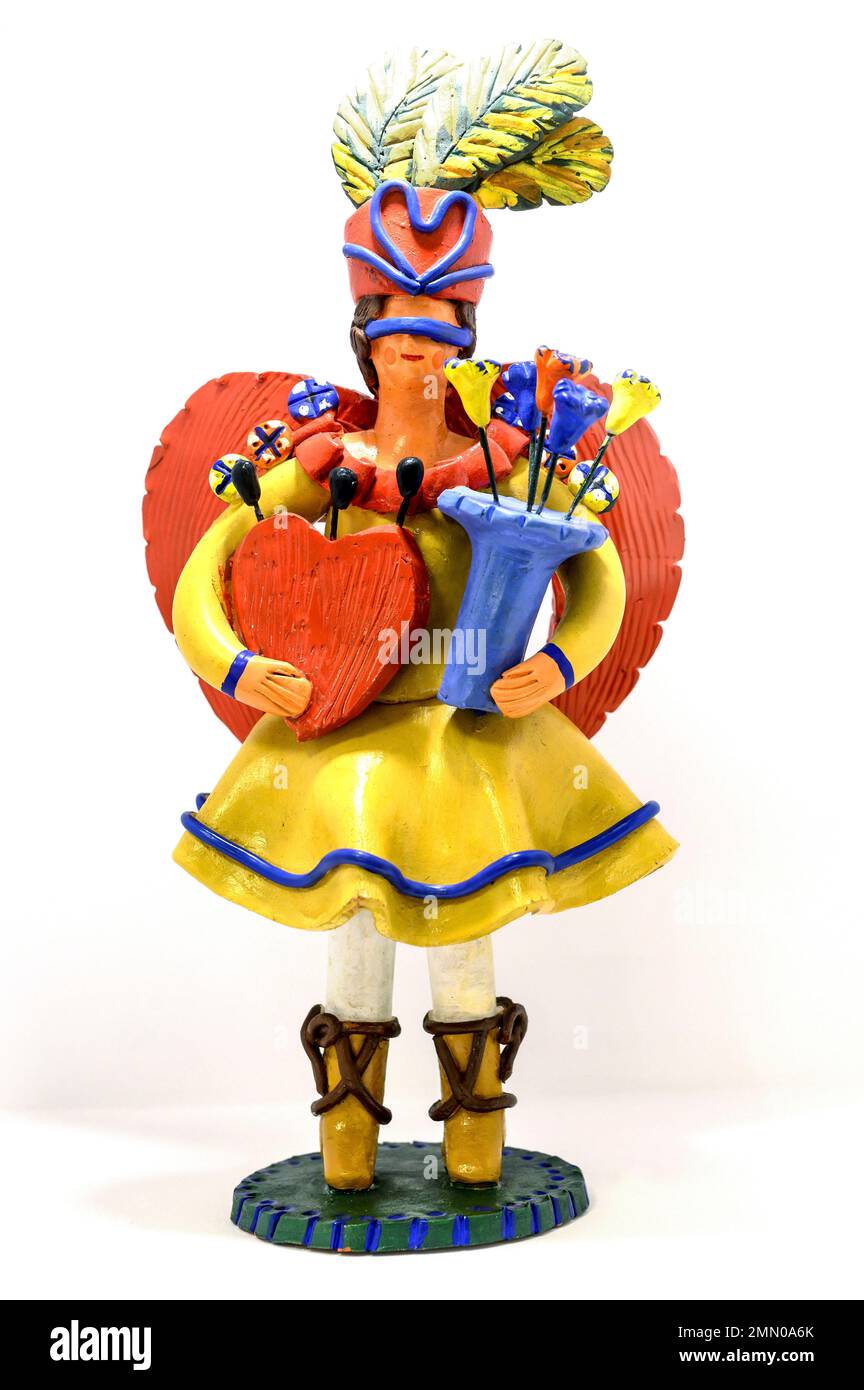 Portugal, Alentejo Region, Estremoz Stadt, Estremoz Tonfiguren (UNESCO) Interpretationszentrum, berühmte Liebe ist blind Stockfoto