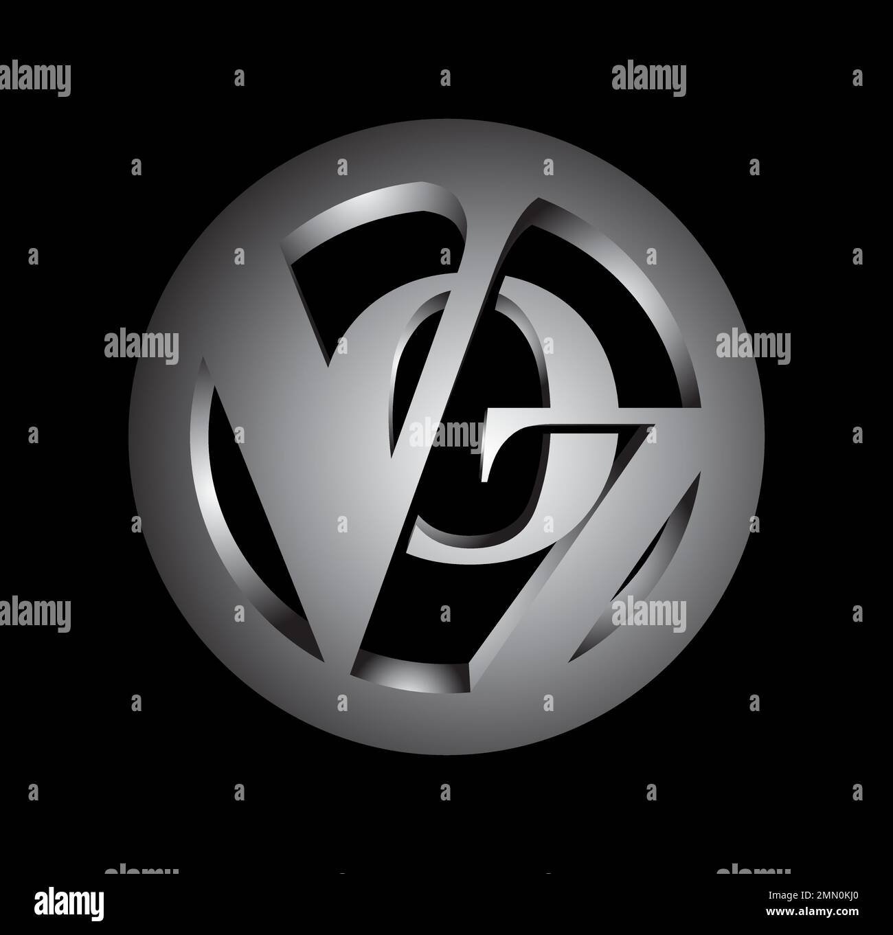 Monogramm Logo Anfangsbuchstaben VOZ Illustration auf weißem Hintergrund isoliert Stock Vektor
