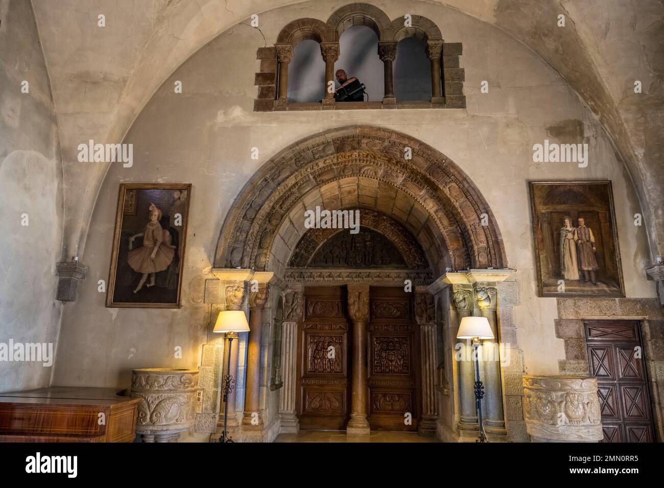 Frankreich, Alpes-Maritimes, Mandelieu La Napoule, Burg von La Napoule (12.-19. Jahrhundert), die zu Beginn des 20. Jahrhunderts größtenteils von dem amerikanischen Paar Henry und Marie Clews wiederaufgebaut wurde, beherbergt sie heute das Clews Center for the Arts Stockfoto