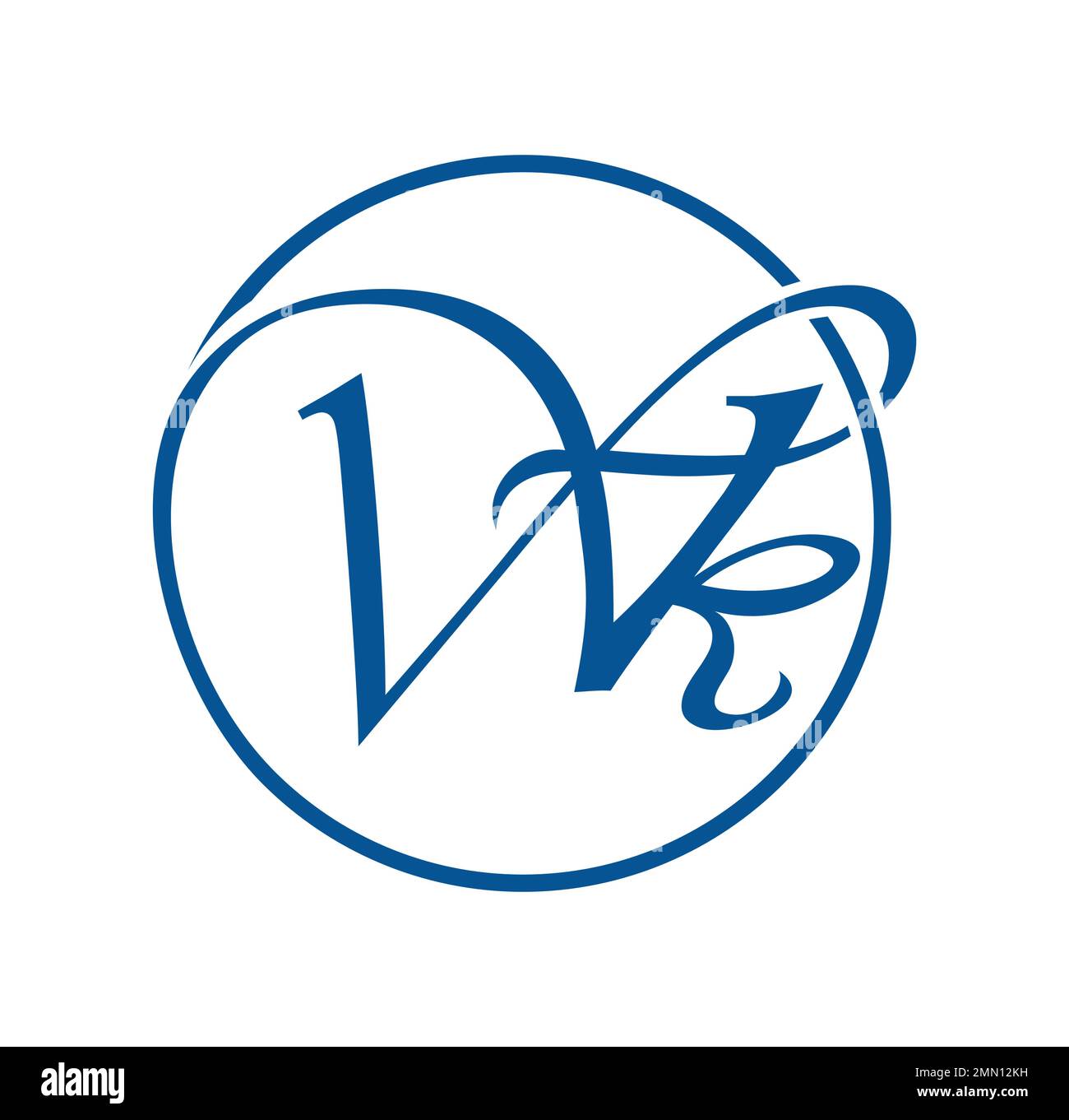 Monogramm-Logo Anfangsbuchstaben WK-Vektorzeichen auf weißem Hintergrund isoliert Stock Vektor