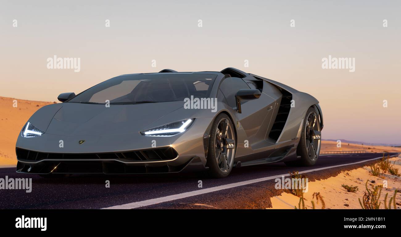 Lamborghini Centenario | Ein Meisterwerk der Automobilkunst in Bewegung Stockfoto