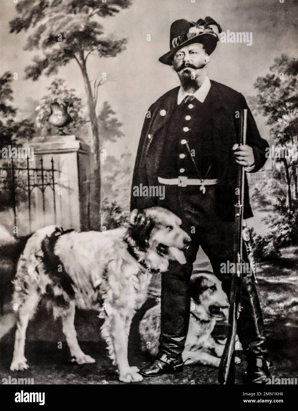 König Vittorio Emanuele II. In Jagdkleidung Stockfoto