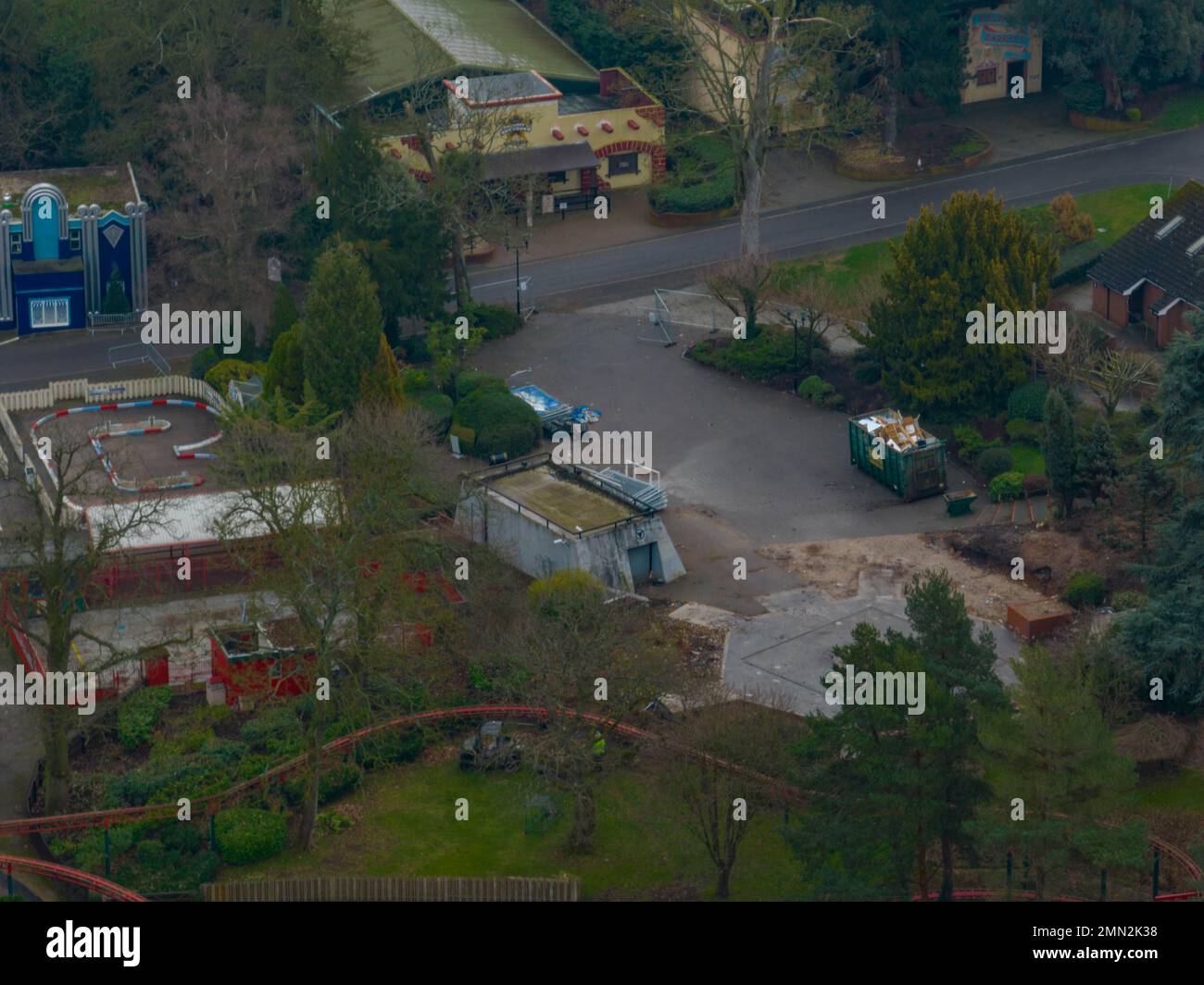 Die fantastische Drohne von Drayton Manor ist in Saison 2022 geschlossen, einschließlich Apocalypse Shock Wave Thomas Lank New Wikingerland und mehr Stockfoto