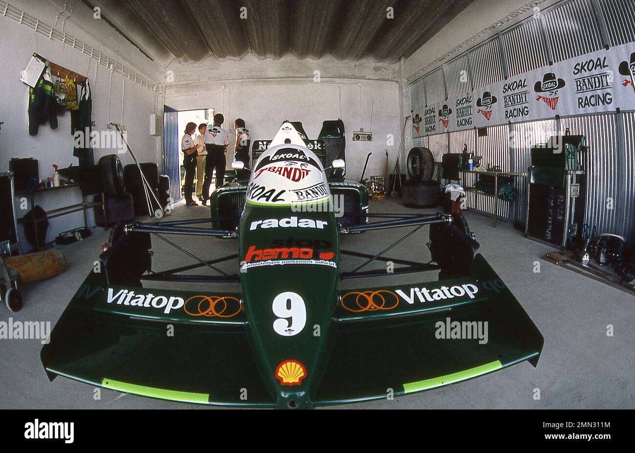RAM Hart F1 Auto beim portugiesischen Grand Prix 1985 in Estoril 21/2/1985 Stockfoto