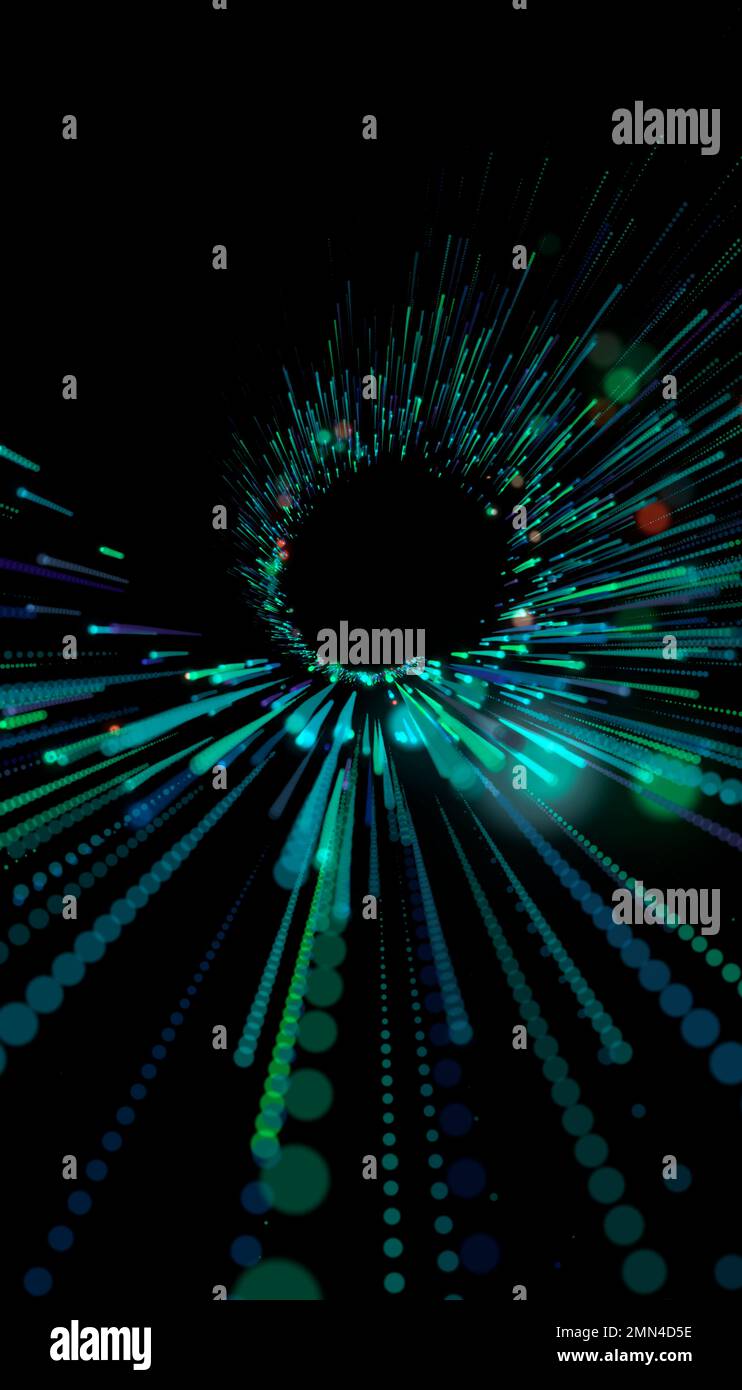Abstrakter Hintergrund, der einen Raumtunnel simuliert Stockfoto