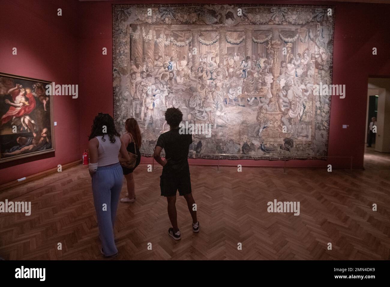 Barockkunst mit Wandteppichen. Museo Nacional de Bellas Artes, Buenos Aires, Argentinien Stockfoto