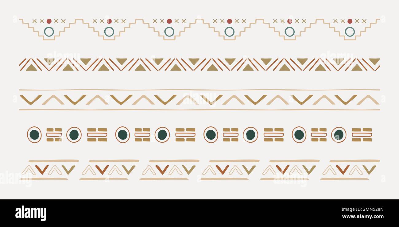 Tribal-Pinsel mit geometrischem Muster, Vektor-Add-On-Set Stock Vektor