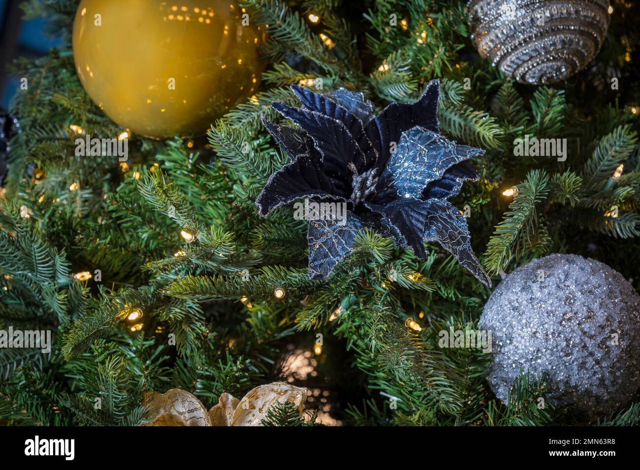 Weihnachtsbaum Dekoration Detail Stockfoto