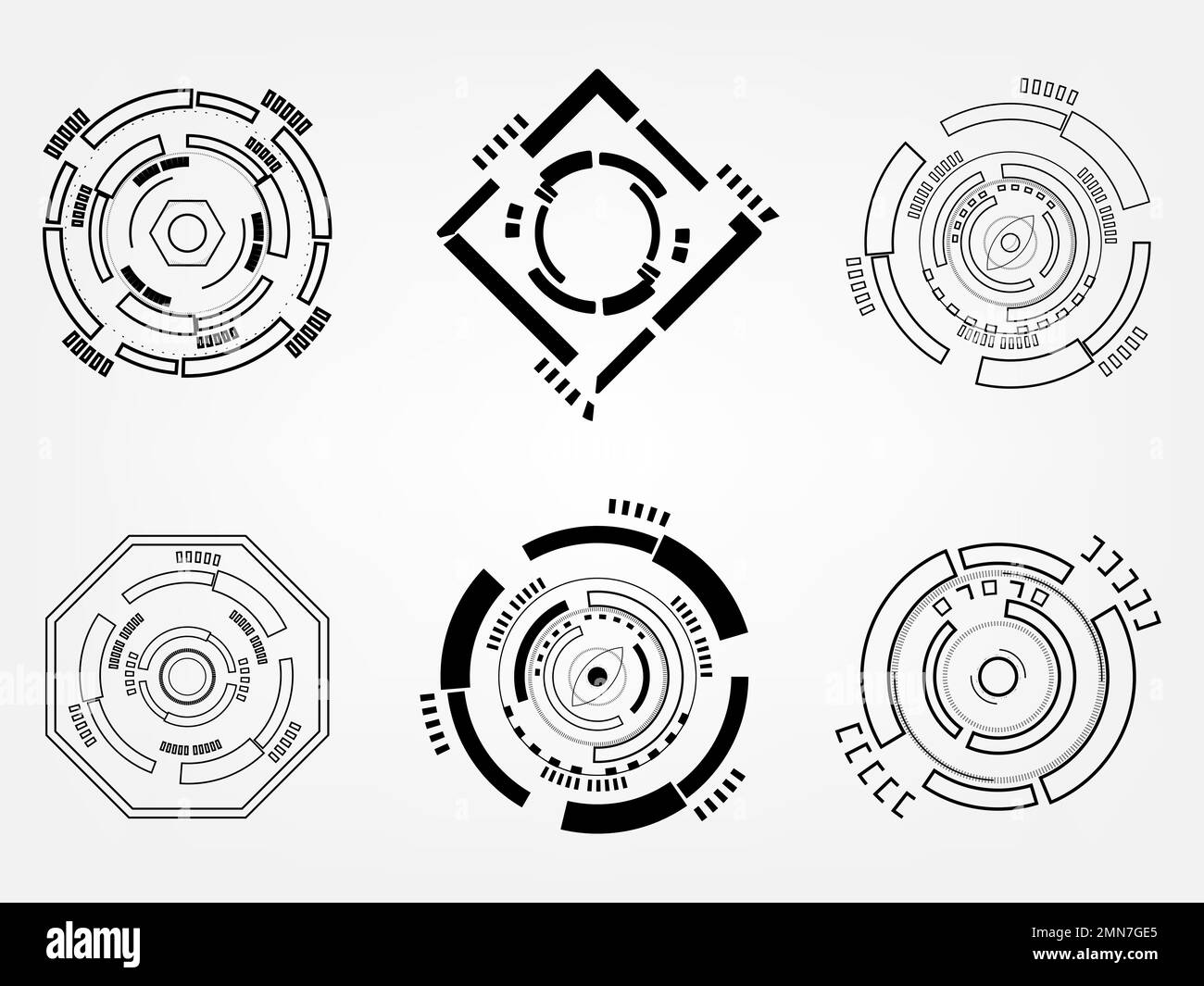 Tech Circle Getriebe Datennetzwerk futuristische Technologie Symbol Elementmuster abstrakte Hintergrundevektordarstellung Stock Vektor