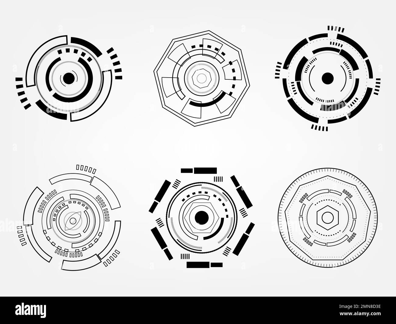 Tech Circle Getriebe Netzwerkverbindung futuristische Technologie Symbol Elementmuster abstrakte Hintergrundvektordarstellung Stock Vektor
