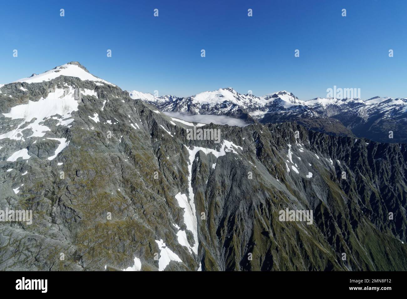 Luftaufnahmen der Berge nördlich von Queenstown, Neuseeland Stockfoto