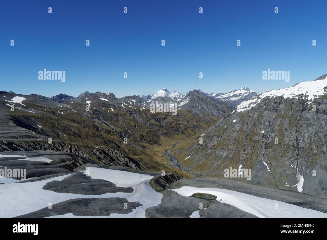 Luftaufnahmen der Berge nördlich von Queenstown, Neuseeland Stockfoto