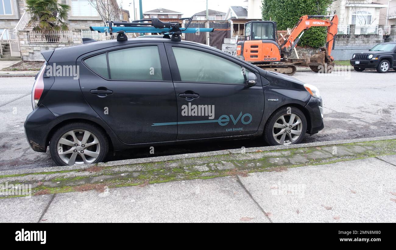 Evo Car Share in Vancouver, BC, Kanada Stockfoto