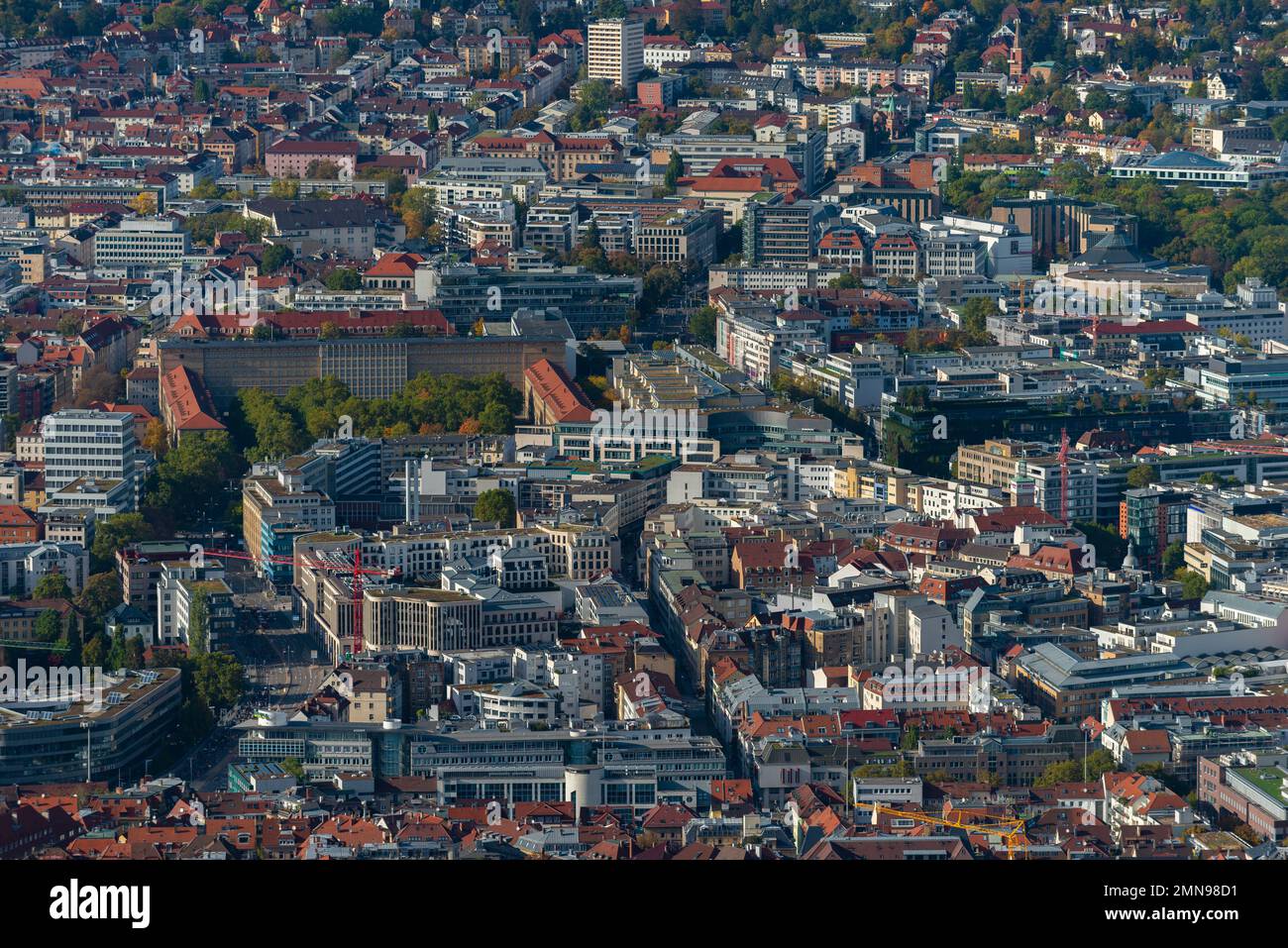 Luftaufnahme vom Fernsehturm auf Hohen Bopser, Degerlochon, Stuttgart, Baden-Württemberg, Süddeutschland, Mitteleuropa Stockfoto