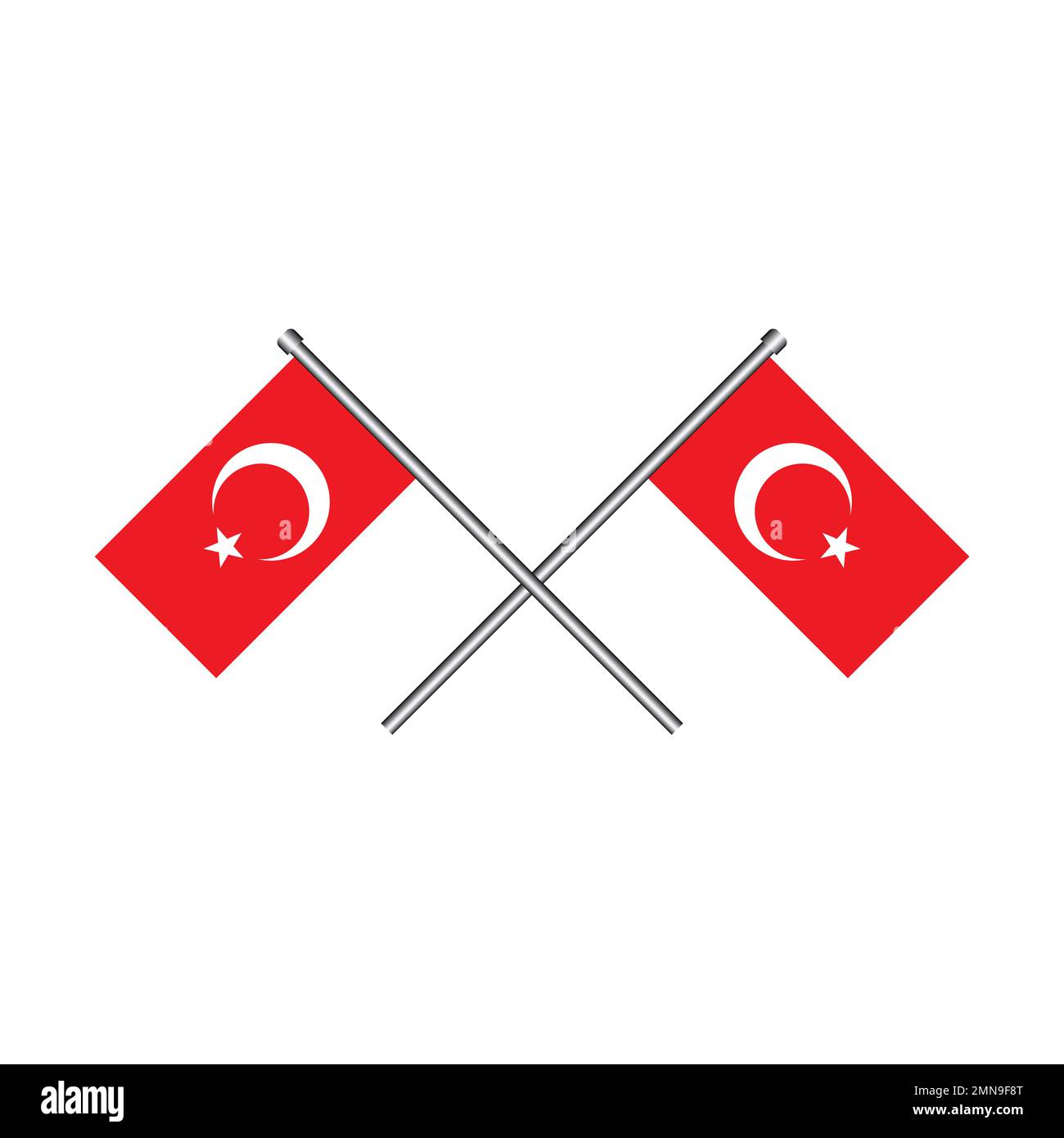 vektorsymbol der truthahnflagge, Design mit Illustrationssymbolen. Stockfoto