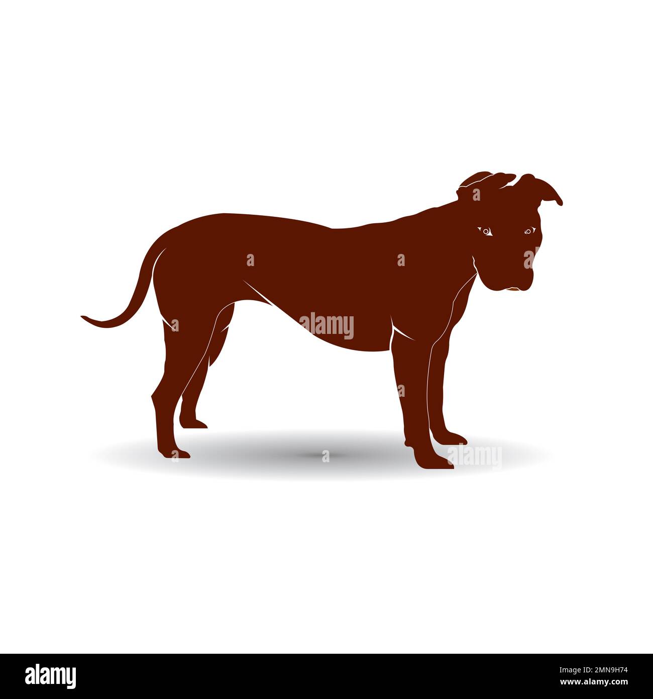 Pit Bull-Logo-Vektor-Illustration einfaches Design. Stockfoto