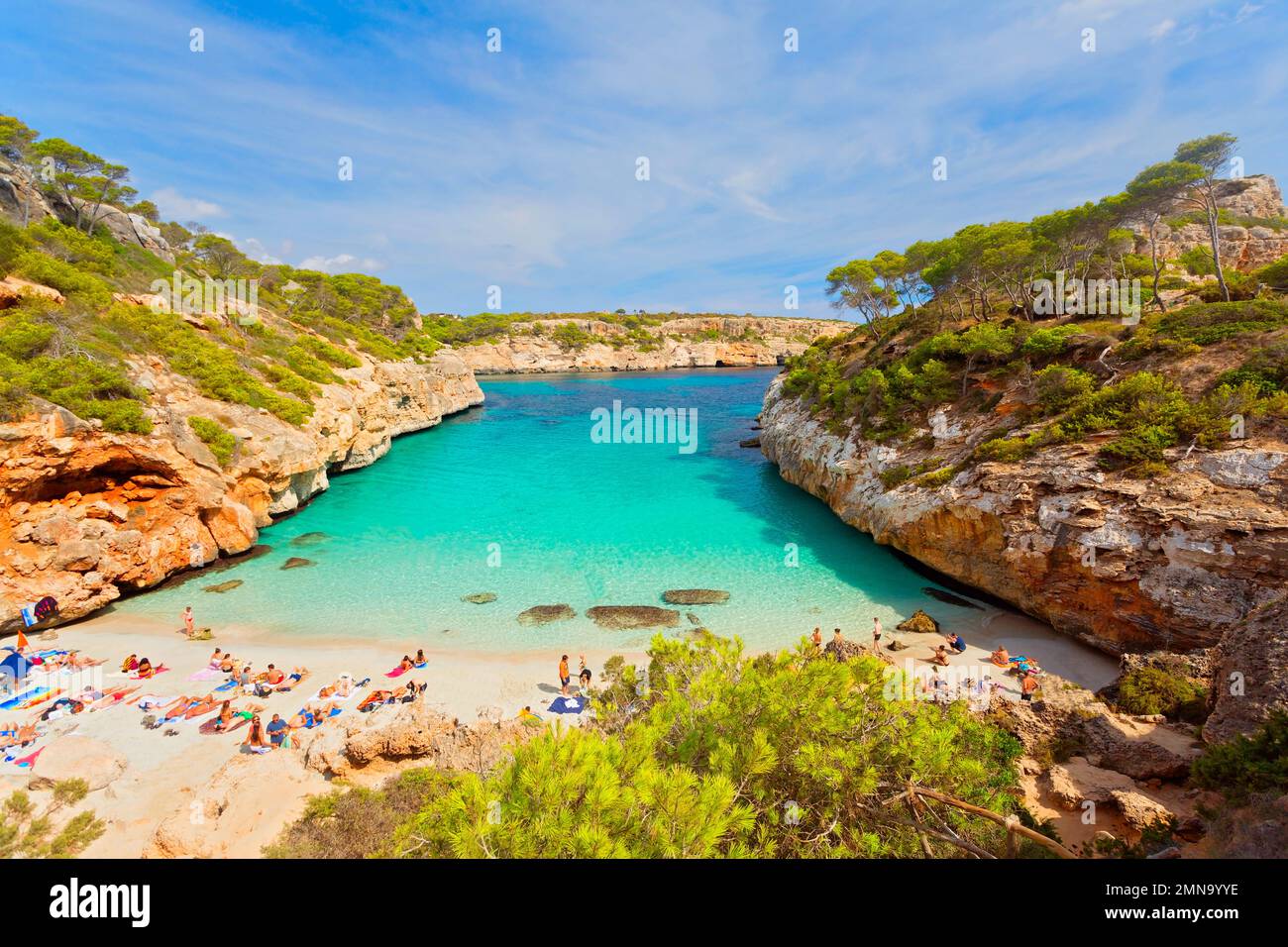 Wunderschöner Strand Caló des Moro auf Mallorca, Balearen, Spanien Stockfoto