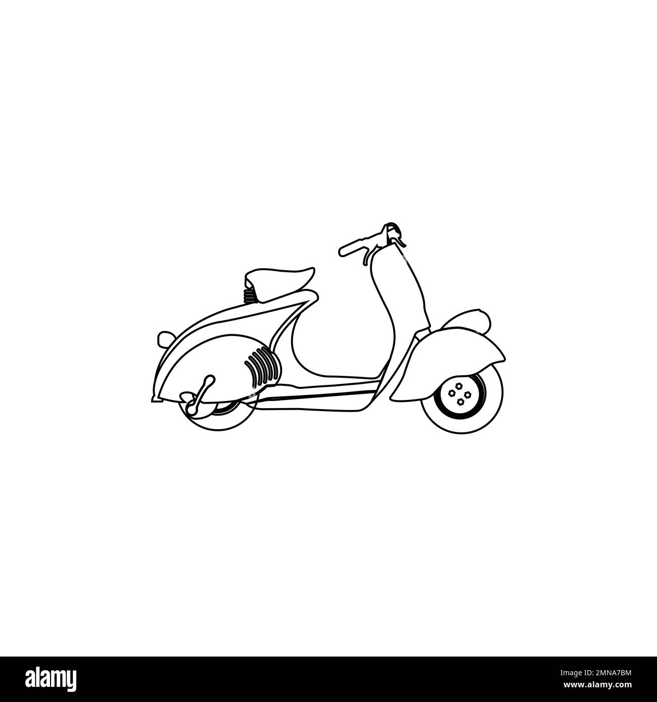 Designvorlage für die Vektordarstellung des Roller-Symbols. Stockfoto