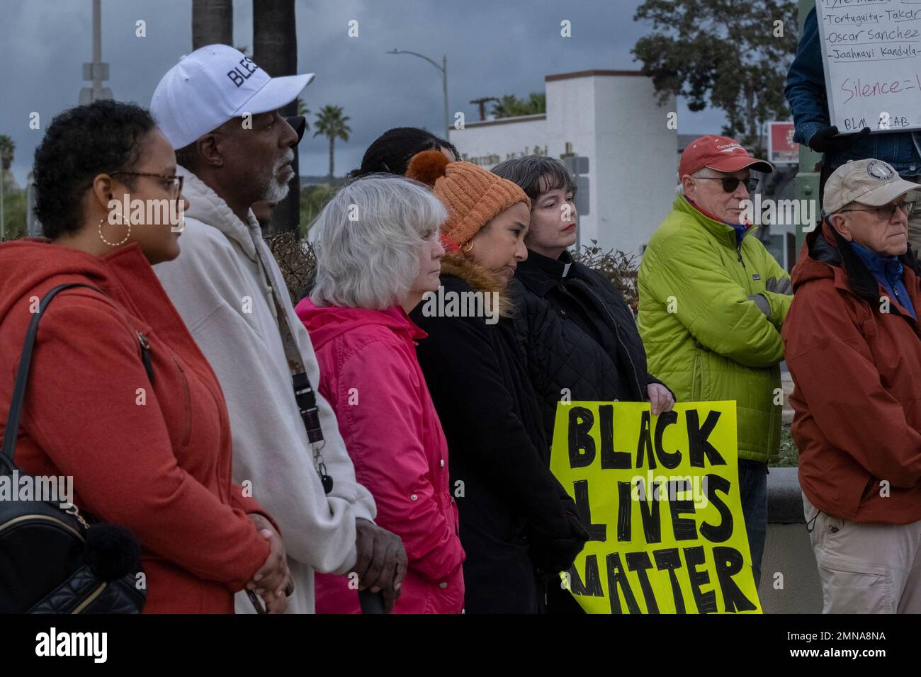 29. Januar 2023 Im Rathaus von Escondido führen Aktivisten der North
